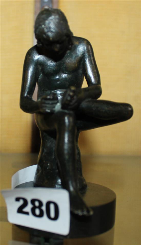 Bronze seated figure